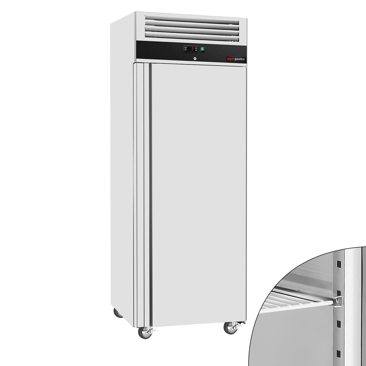 GGM Gastro Kühlschrank ECO GN 2/1 700 l | Hochwertiger Edelstahl AISI 304, für den Dauereinsatz konzipiert, einfache Reinigung, abschließbar, flexibel mobil