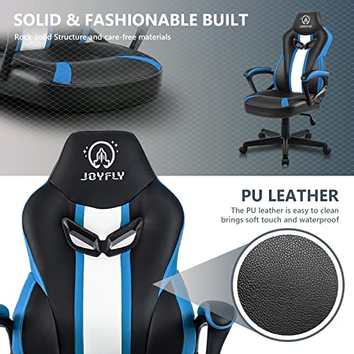 Image of JOYFLY Gaming Chair, Game Chair for Adults, Gamer Chair Racing Style Ergonomic PC Chair with Headrest and Lumbar Support, for Boys Teens（Blue）