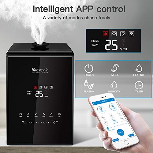 proscenic 808C Humidificador 5.3L ultrasónico e Inteligente Compatible con Aplicación,Alexa y Google Assistant, Niveles adjustables, Modo de bebé, Auto-Apagado y Panel táctil, luz noctura