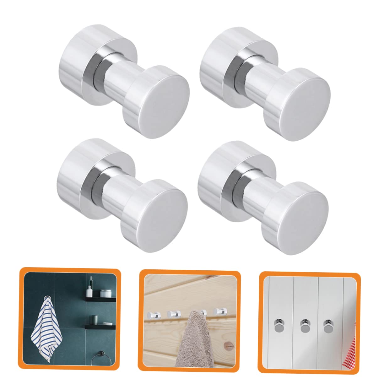 SHINEOFI 4piezas Ganchos Metálicos Para Toallas Unidades Para Baño Con Tornillos Fácil De Instalar Organizador De Hogar