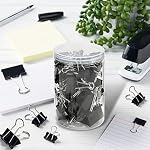 Binder Clips, 145 Pcs 6 Assorted Sizes Paper Clips with Plastic Box, Metal Paper Clips Clamps for Office, School and Home Supplies, Black