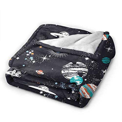 Space Galaxy Constellation Flannel Fleece Throw Blanket, Soft Warm Cozy Lightweight Kids Toddler Pet Blanket For Sofa Bed Office Adult's Shoulder & Lap, 50X40 Inches #TOP1