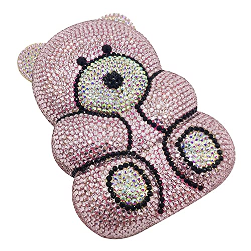 Image of Boutique De FGG Bear Evening Bags and clutches for Women Formal Crystal Clutch Purse Party Animal Rhinestone Handbags,Mini