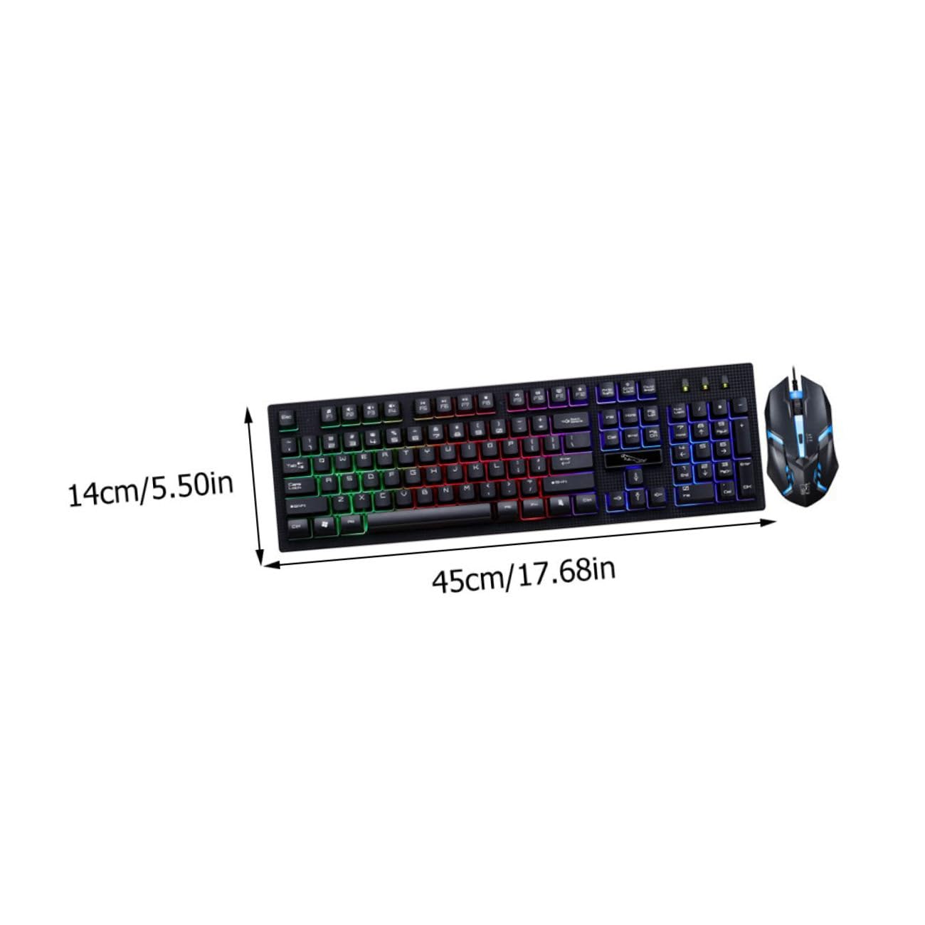 Set Tastiera e Mouse da Gioco Cablati USB Design Non Conflict, Resistente All'usura, Materiale Plastico, 104 Tasti, per Gamer in Uso Ufficio e Casa