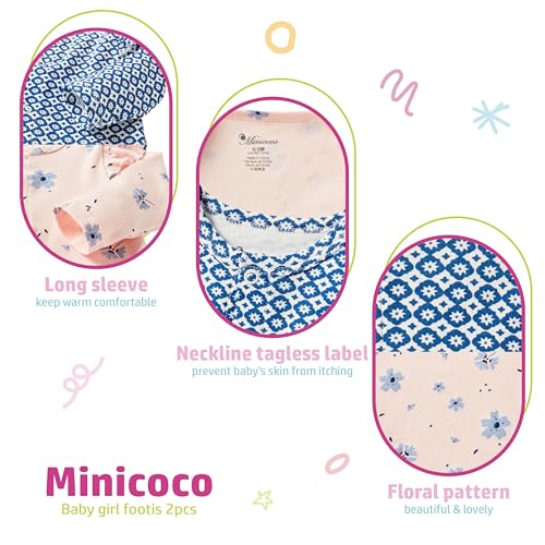 Baby Girls 2-Piece Romper and Headband Set- 100% Cotton Snap Closure Outfit for 0-12 Months3