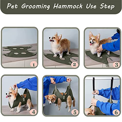 Image of FEEGO Pet Grooming Hammock for Small Dogs & Cats, Dog Grooming Hammock, Pet Grooming Sling, Dog Grooming Harness, Pet Nail Clip Bag for Grooming, Cat Grooming Sling for Trimming Nail and Ear /Eye Care