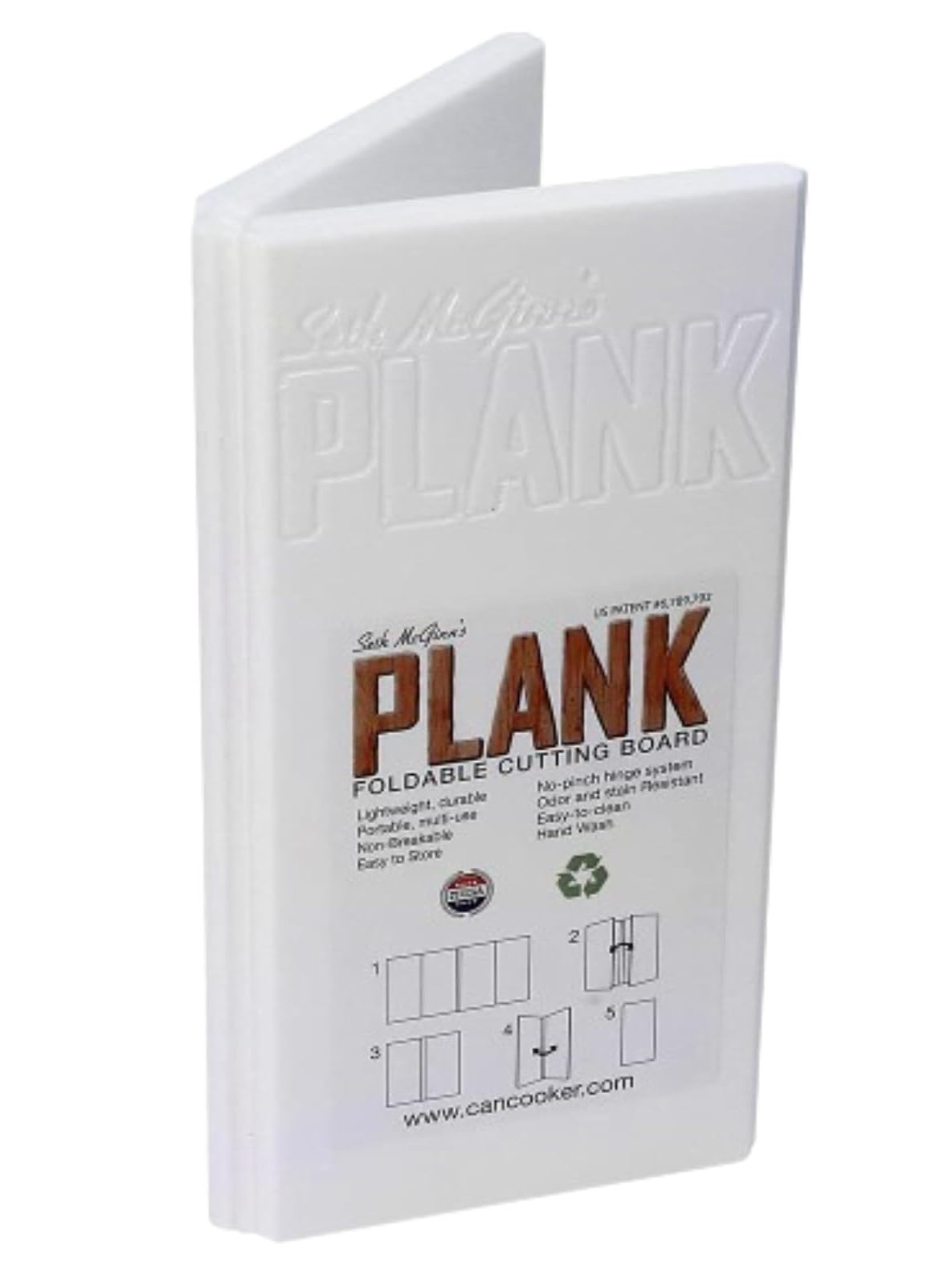 CanCooker Plegable Tabla de Cortar de Madera, Color Blanco, 8 "x 16"