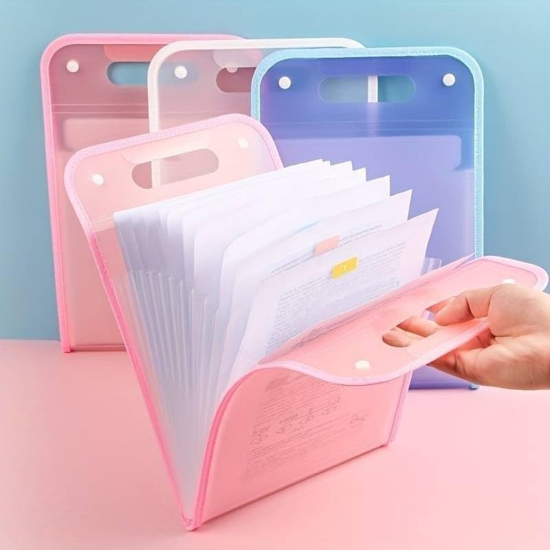 Image of 13 Layer Expanding File Folder with Snap Button Closure Portable Document Organizer File Storage Bag with 13 Sections for Office Home School Papers (Pack of 1)