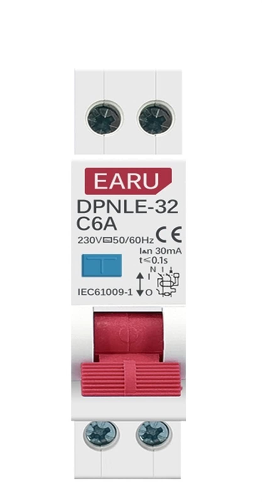 Disjoncteur différentiel 6A 1P+N 6KA 230V pour tableau électrique résidentiel