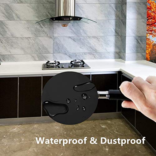 Junxave Waterproof Self-Adhesive Wallpaper, 17.7 In X 32.8 Ft Stick And Peel Wallpaper Black Effect Wall Decoration For Furniture Bedroom Living Room Office- Black, 1 Roll #TOP4