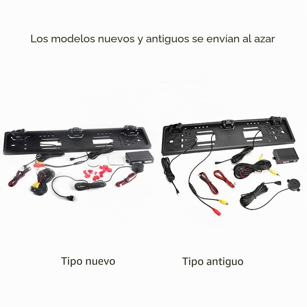 Marco de Placa de Matrícula Europea Cámara de 12LED Pantalla de Marcha Atrás Sensor de Aparcamiento Kit de de Marcha Atrás Accesorios para Coche