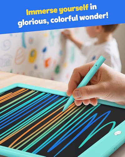 Image of TEKFUN Kids Toys 10Inch LCD Writing Tablet, Mess Free Coloring Doodle Board, Drawing Pad for Kids Games Educational Toys for Ages 3-10 Girls Boys (Green) (Pack of 2)