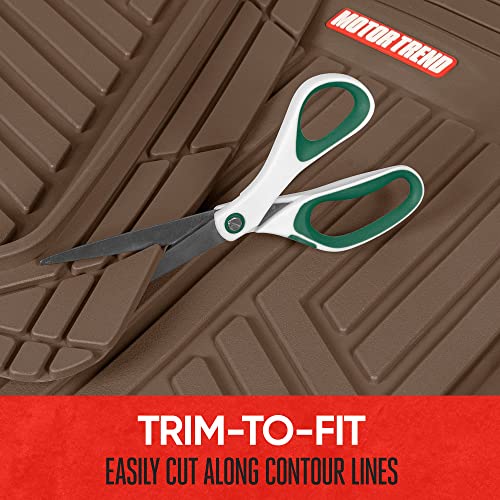 Motor Trend Deepdish Floor Mats For Cars Full Set, All-Weather Rubber Automotive Floor Mats, Performance Plus Heavy Duty Car Mats, Flexible Floor Liners For Car Truck Van Suv (Brown) #TOP5