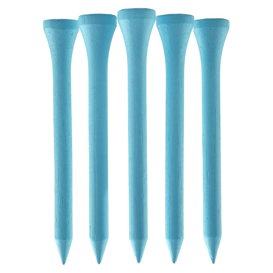 100 PCS Bamboo Golf Tees | Multiple Colours & Sizes | Eco Friendly & Sustainable Bamboo Golf Tees (70mm Light Blue)