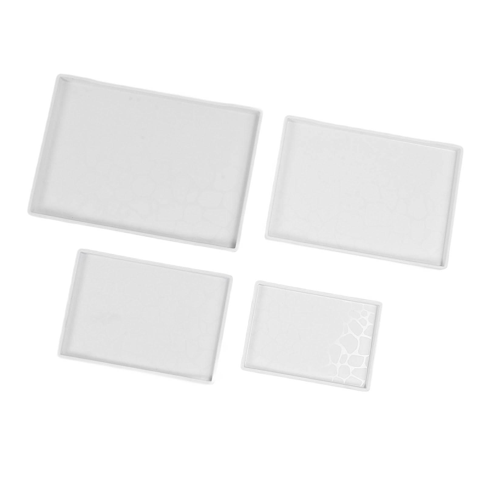 4 bandejas de plástico para Servir, Ligeras, multifuncionales, rectangulares, para Frutas, Juego de Platos para Servir para té, Aperitivos, Uso doméstico, Cocina, Apto para (Blanca)