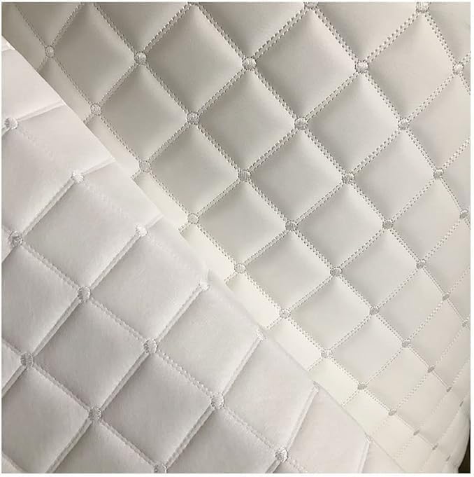 Tkanina Tapicerska Ze Sztucznej Skóry, Pikowana W Diamentowe Żłobienia, Na Siedzenia Samochodowe, Z Winylu PVC, Przeszywana, Wyściełana, Lniana(White,1.6x4m)