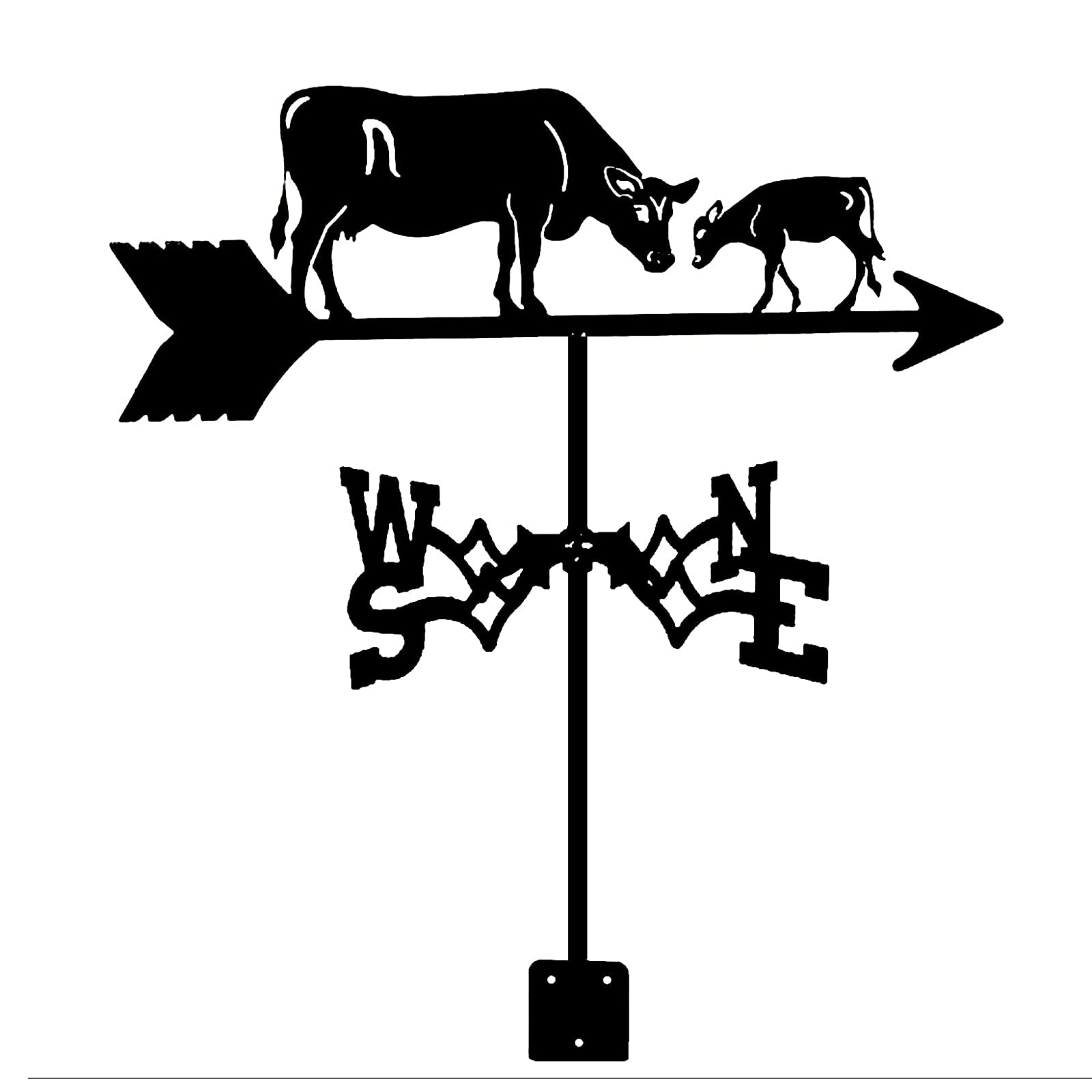 TAXXII wind vane Weathervane with Roof Mount Wind Vane For Yard Garden Metal Measuring Tool Decorations Direction Indicator for Outdoor Farm (Cattle)
