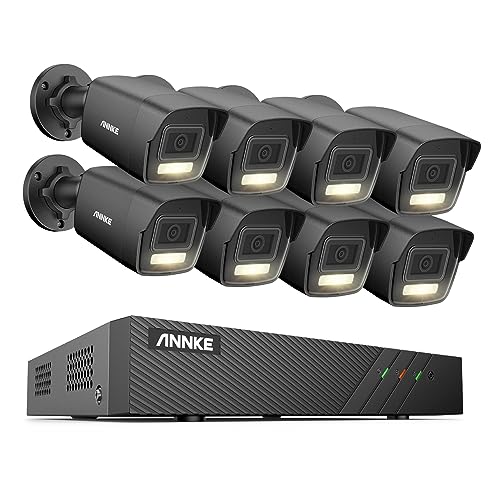 ANNKE Set di telecamere di sorveglianza da 3 K/5 MP, per esterni, 8 X 3 K PoE IP con riconoscimento intelligente delle persone e riconoscimento del veicolo, 8 CH PoE NVR per videosorveglianza 24/7