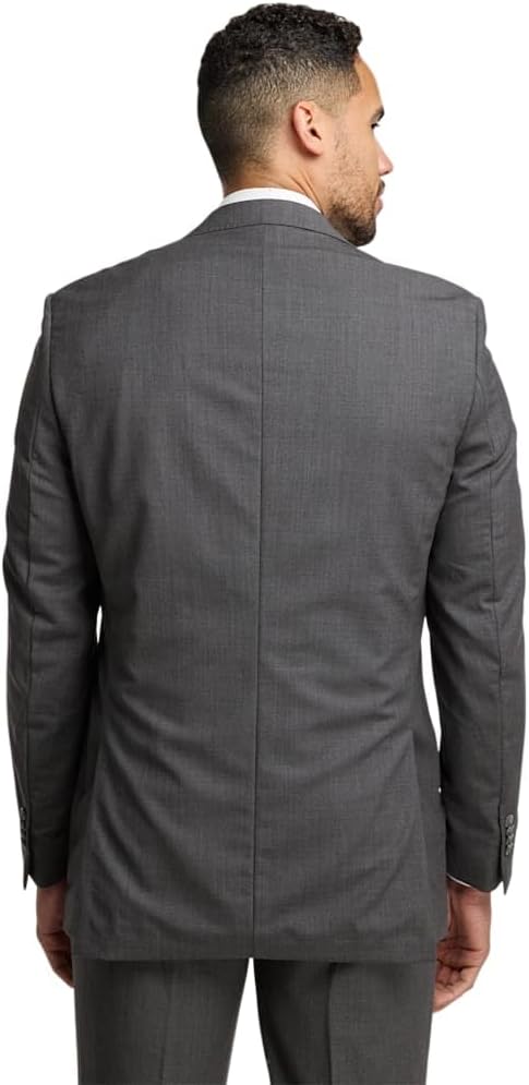 Paul Fredrick Men's Wool Stretch Bengaline Peak Lapel Suit Jacket