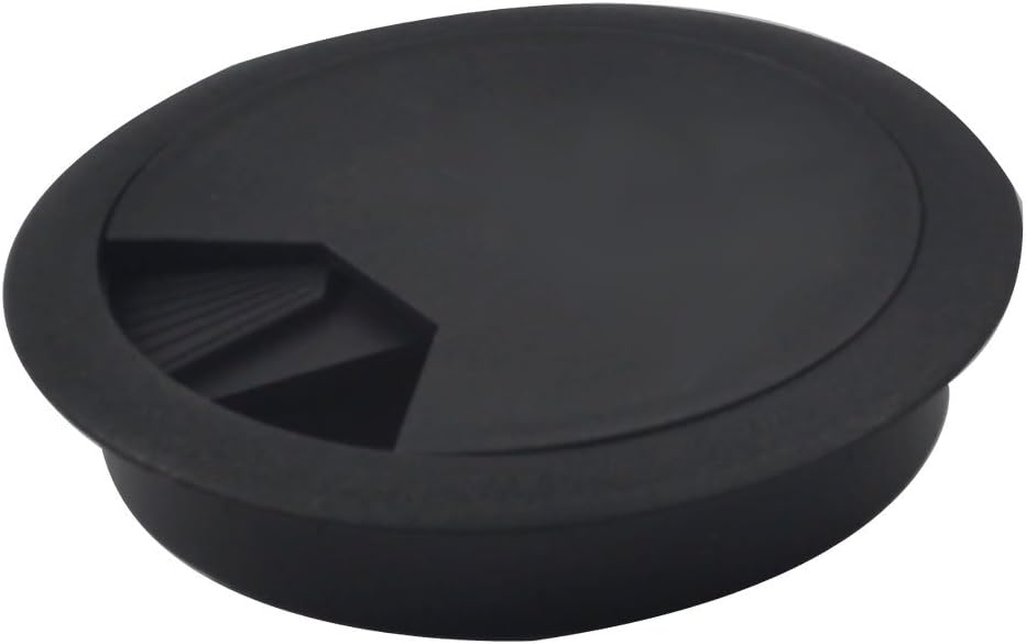 Plastic Computer Table Round Grommet Wire Cord Cable Hole Cover 79mm Dia 20pcs Black
