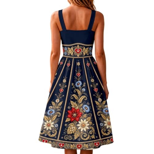 Dirndl Dresses Women Floral Print Oktoberfest October Festival Costume - image 3