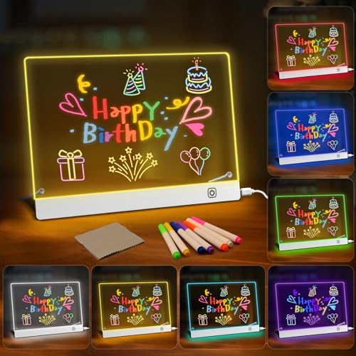 Tableau lumineux Message LED 30x20cm, Tablette lumineuse Dessin Enfant, Tableau Magique Acrylique...