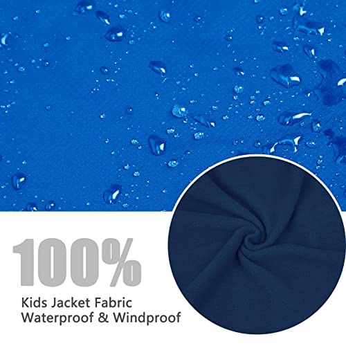 Boy's Waterproof Ski Jackets,Kids Warm Winter Snow Coat,Fleece Lined Hooded Outerwear,Snowboarding Windproof Jacket Blue 7-8 Years #TOP5