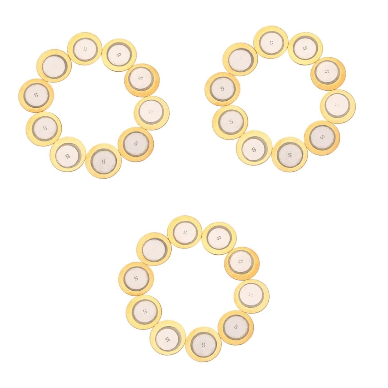 OFFSCH 3sets Piezo Element for Guitar Pickup Piezoelectric Film Gasket 35mm Brass Outer 10pcs*3