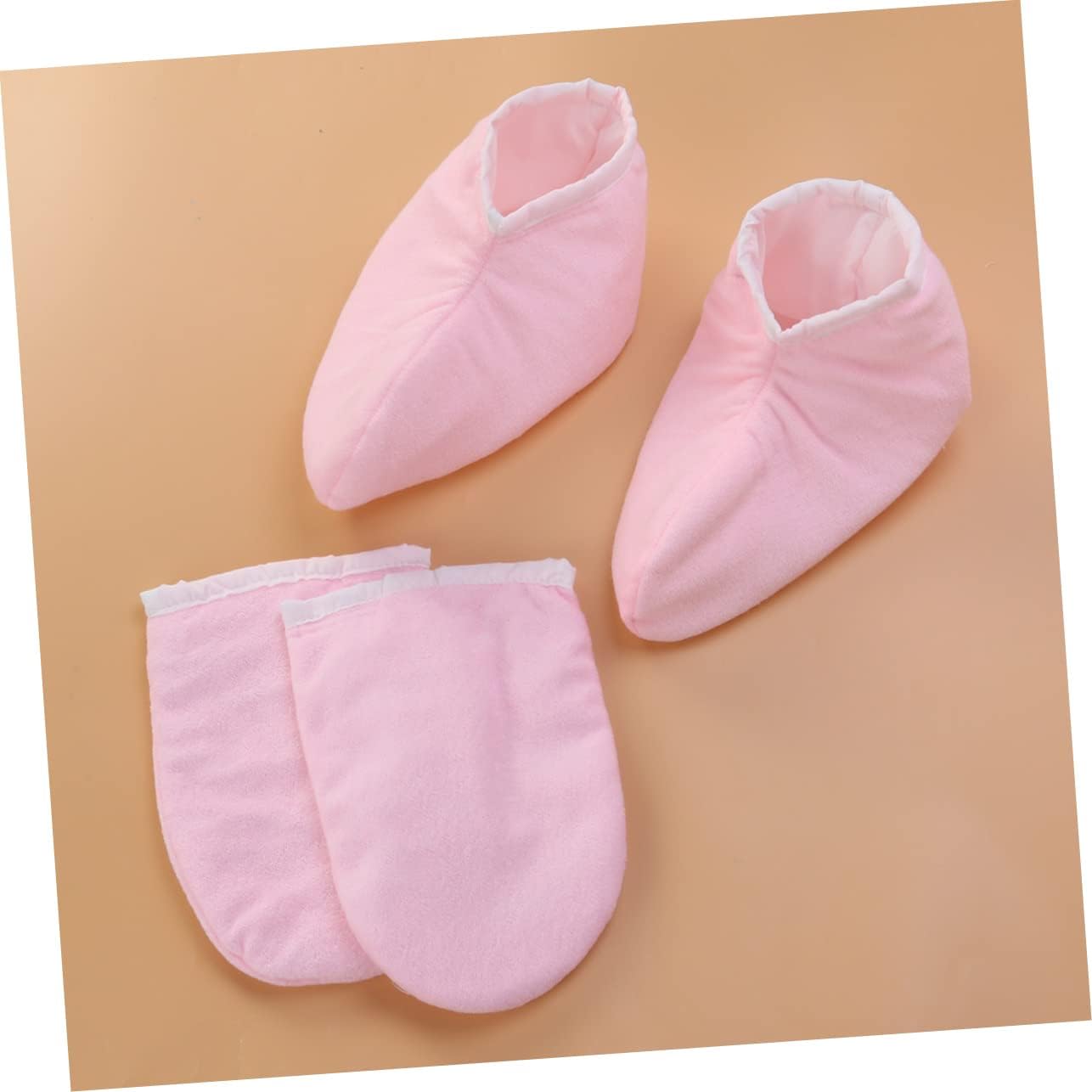 WOONEKY 2pairs Insulated Paraffin Mitts for Hand Cloth Gloves Moisturizing Liner for Nighttime Dry Skin Treatment