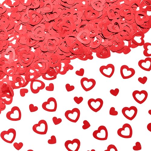 SoeUyd Coriandoli a Forma di Cuore, Coriandoli Natalizi, Coriandoli Cuore Rosso, Coriandoli per Compleanno, Anniversario, Natale, San Valentino, Coriandoli Decorativi, per Creare Un'atmosfera Festosa