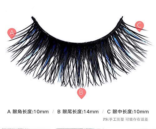 5 Pairs Makeup Long Cross False Eyelashes Nattural False Eye Lash Blue & Black