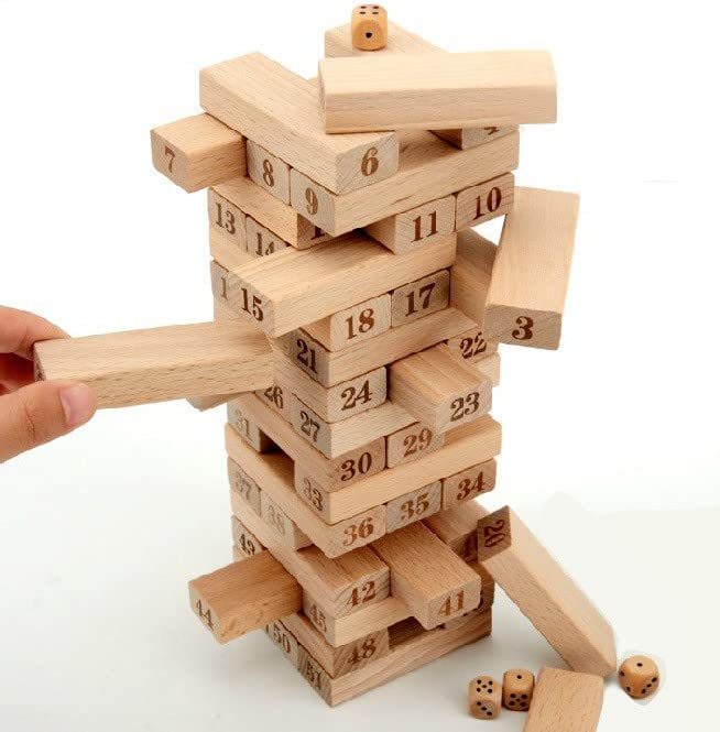 Buy PULSBERY Timber Tower Wooden Block for Kids 54 Pieces Numbered