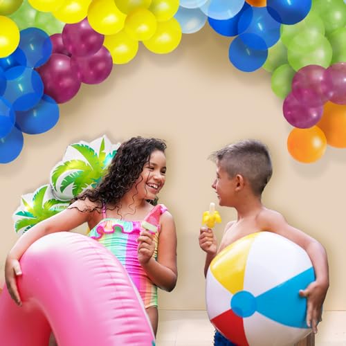 Image of Party Propz Summer Theme Decoration - 63 Pcs Birthday Balloons | Pool Party Items | Metallic Balloons | Summer Party Decor