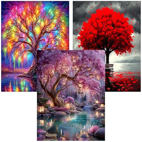 3 Pack Diamond Art Kits for Adult Tree of Life Diamond Painting Kit 12x16in by DIPQYART - Used condition - US$13.29