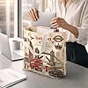 Orsefeliy London Canvas Tote Bag, Retro London Souvenirs Gifts, Large Capacity Canvas Tote Bags, Reusable Shopping Bag, Stylish Handbag Gifts for Travel Memorial, Commute & Casual Outings #2