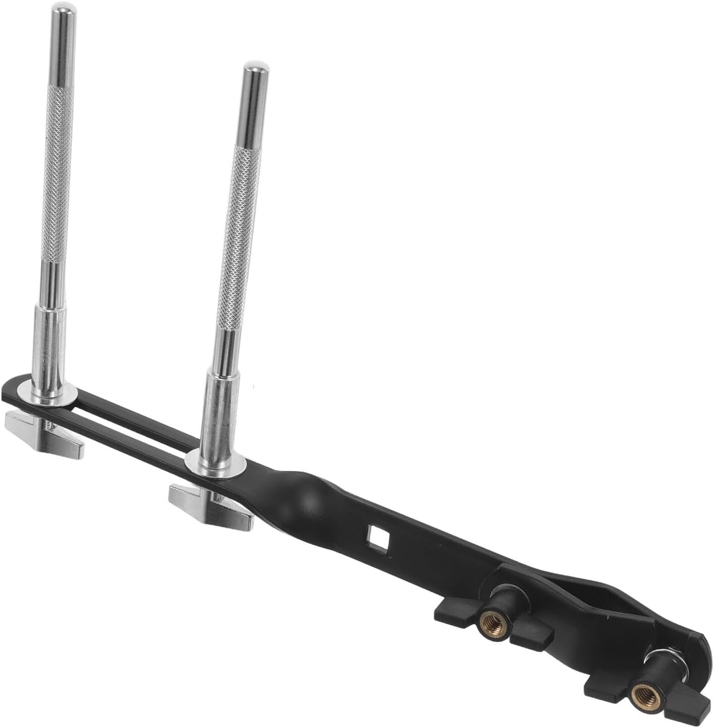 Drum Cowbell Mount Holder Clamp with Extended Dual Rods, Multifunctional Percussion Stand Attachment for Drum Kit Hardware, Cowbell Bracket for Drummers