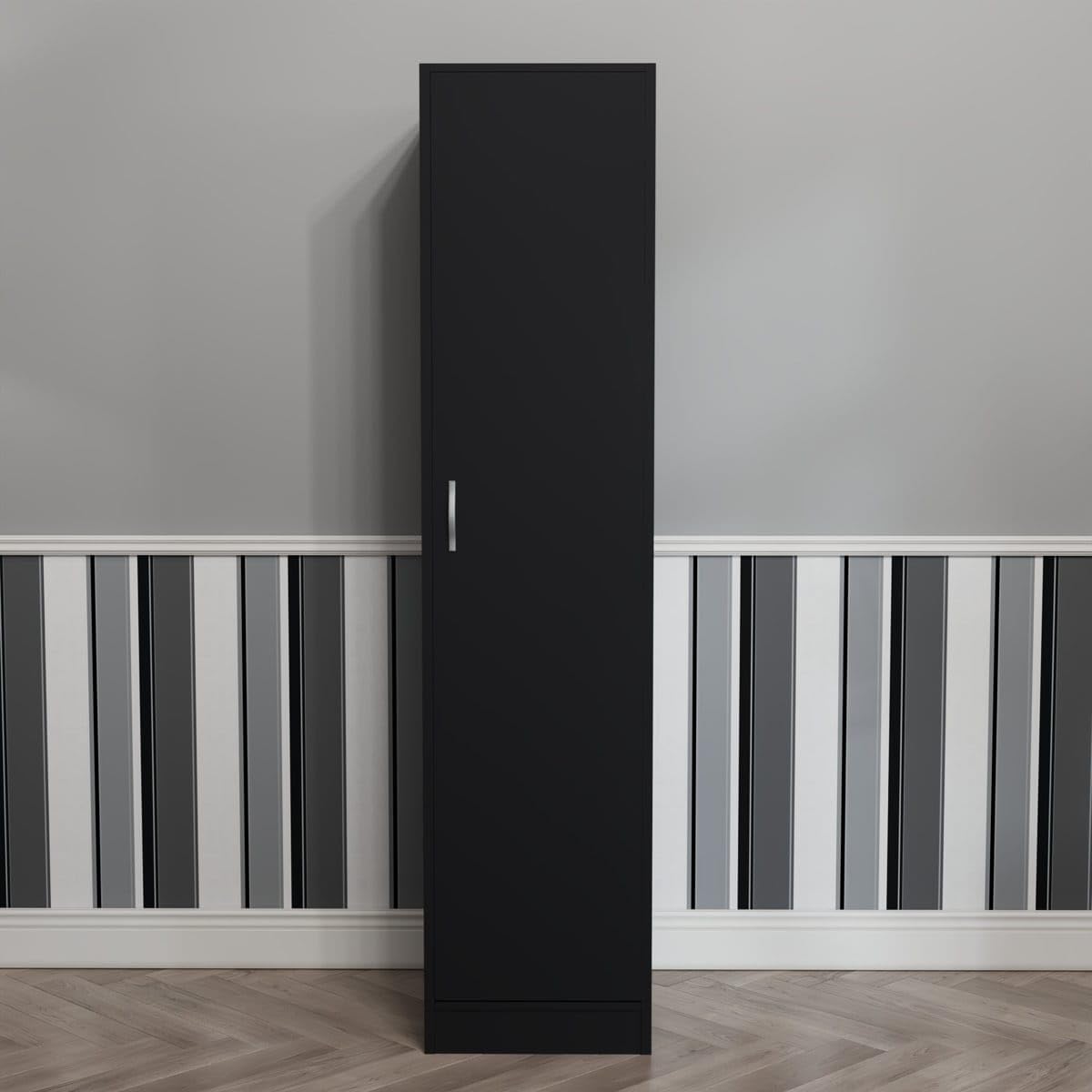 Ozone Furniture Engineering Wood Single Door Wardrobe with Modern Slim Single-Door Storage Cabinet with Handle-image-45