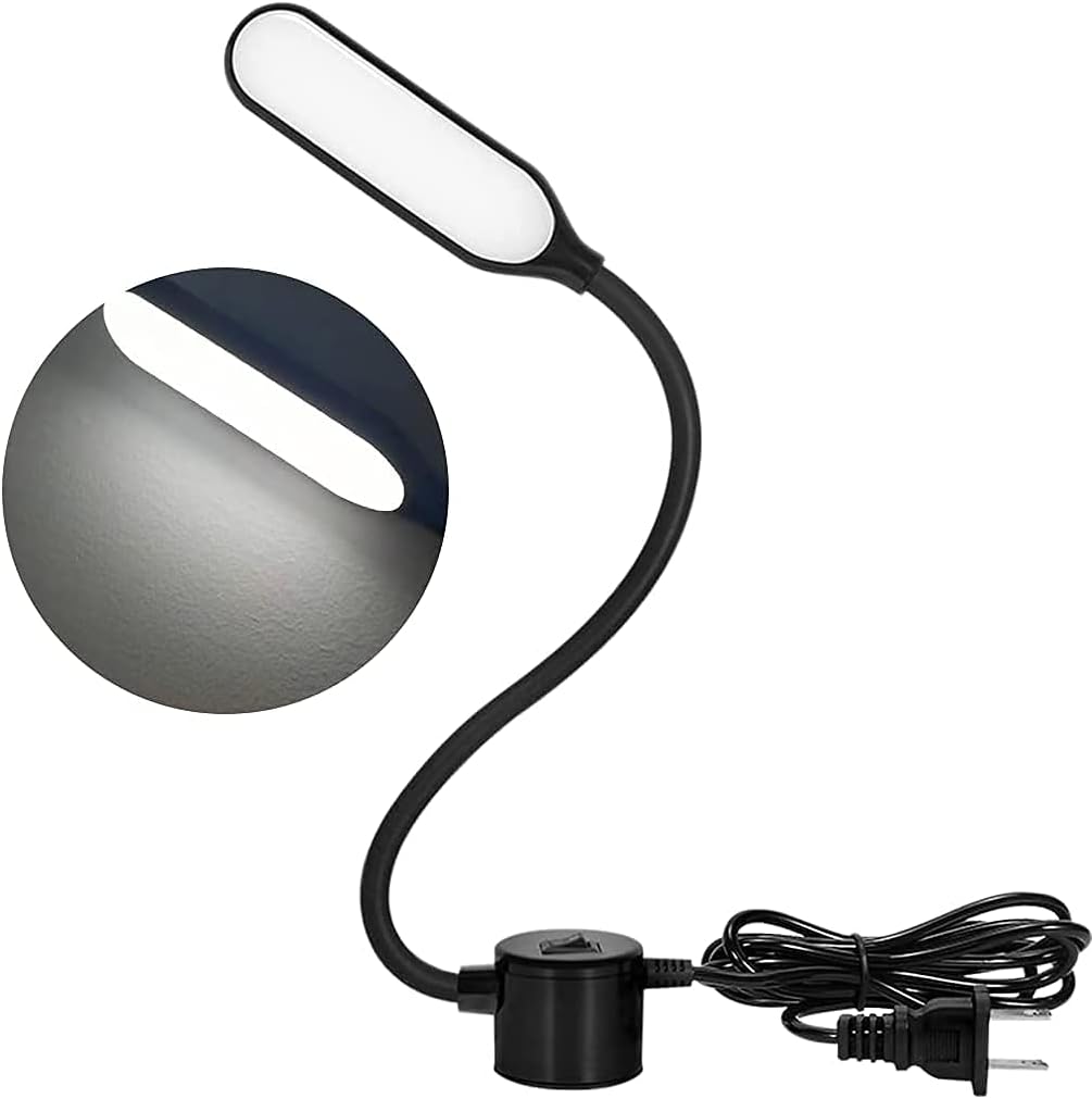 keetoz 10W Sewing Machine Light With 30 LED's,Magnetic Mounting Base Working Lamp For Home Study,Reading Book Lamp,Bedside Lamp,Flexible,Night Work ,Desk light, 360 Degree Movable Lamp With Toggle Switch – Black Color -(Indian Plug )