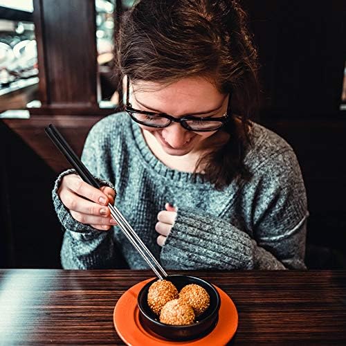 5 PCS Metal Chopsticks, 304 Stainless Steel Chopsticks Reusable Chopsticks Dishwasher Safe Japanese Chinese Chop Sticks Multipack Washable Chopsticks Korean for Sushi Noodles Rice Dinner