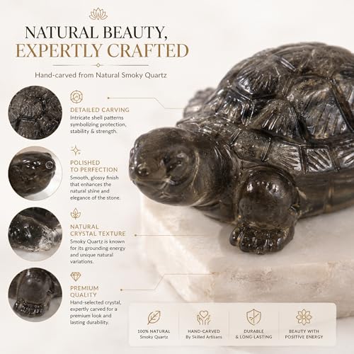 Image of Pyrite Turtle for Good Luck | Natural Pyrite Crystal Vastu Kachhua for Protection, Stability & Positive Energy, Home Decor, Office Desk & Housewarming Gift