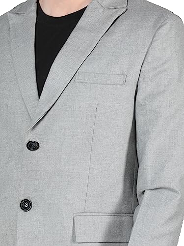 Image of DLANXA Men Solid Slim Fit Single Breasted Formal Blazer