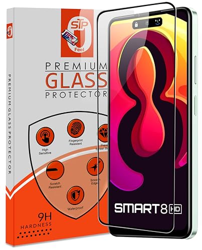 Image of Premium Tempered Glass Screen Protector Compatible for Tecno Pop 8 / infinix Smart 8 (6.67 Inch, Pack of 1) | Edge to Edge Coverage Full Protection With installation kit