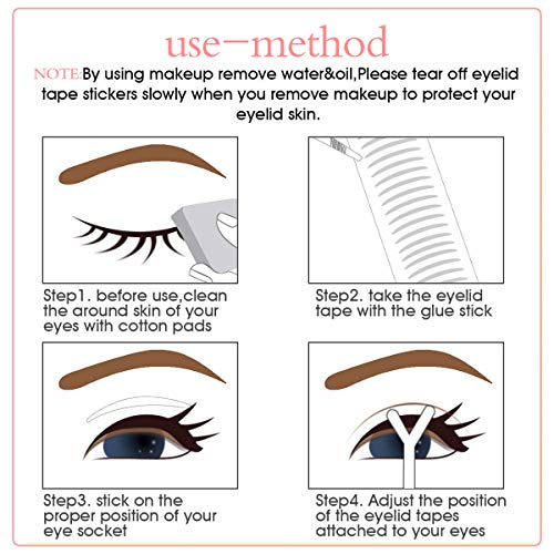Natural Breathable Single Side Eyelid Tapes Stickers, BIG ROUND CHARMING Eyes, Medical-use Fiber Eyelid Strips, Instant lift Eye Lid Without Surgery, Perfect for Hooded, Droopy, Uneven, Mono-eyelids