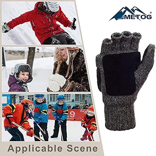 Metog Suede Thinsulate Thermal Insulation Mittens Brown Tweed M #TOP6