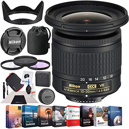 Nikon 20067 AF-P DX NIKKOR 10-20mm f/4.5-5.6G VR Lens Bundle with Photo