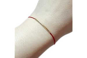 14K GOLD FILLED Handmade Red String Lucky Charm Bracelet