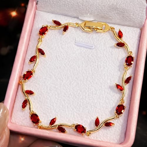 Image of Trendy Tulip Bracelet for Women | Gold Plated Pink Crystal Floral Bracelet | Elegant Minimalist Jewelry | Adjustable Chain Bracelet Gift for Girls Women | Stylish Party Daily Wear Accessory