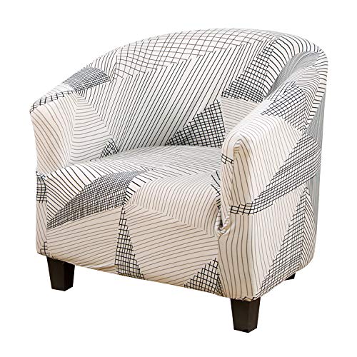Mifxin Club Chair Slipcover High Stretch Tub Chair Cover 1 Piece Soft Spandex Armchair Sofa Slipcover Removable Washable Couch Furniture Protector For Living Room Arm Chair Cover (Greyish White) #TOP30