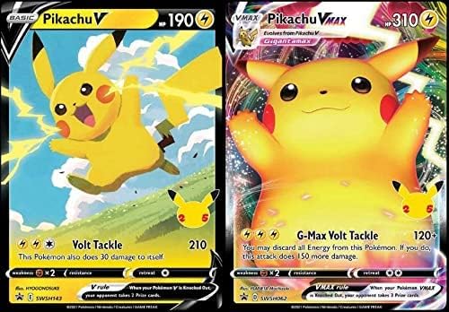 Pikachu V & Vmax Card Lot - SWSH062 & SWSH143 - Celebrations Black Star Promo