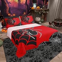 Spinnennetz Bettwäsche-Set 4-teilig – Halloween Deko Bettlaken, Grün-gelb Ombre, Spannbetttuch Mit Tiefer Tasche